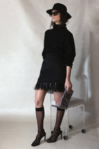 Black Acetate Mini Skirt