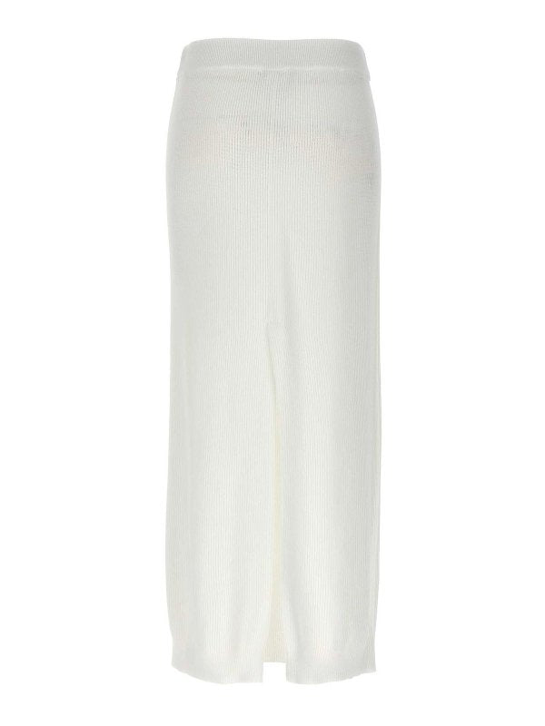 White Cotton Long Skirt