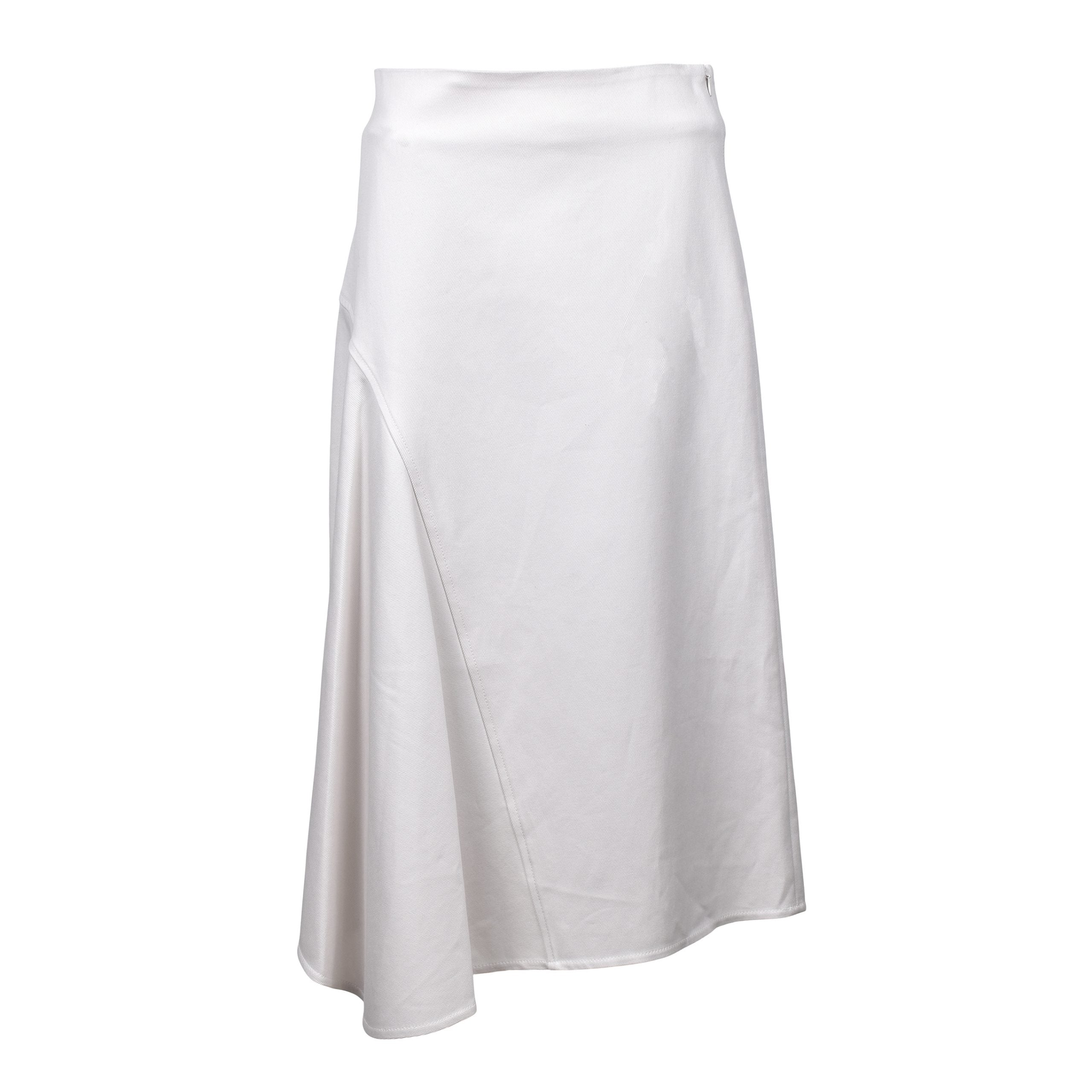 White Cotton Midi Skirt