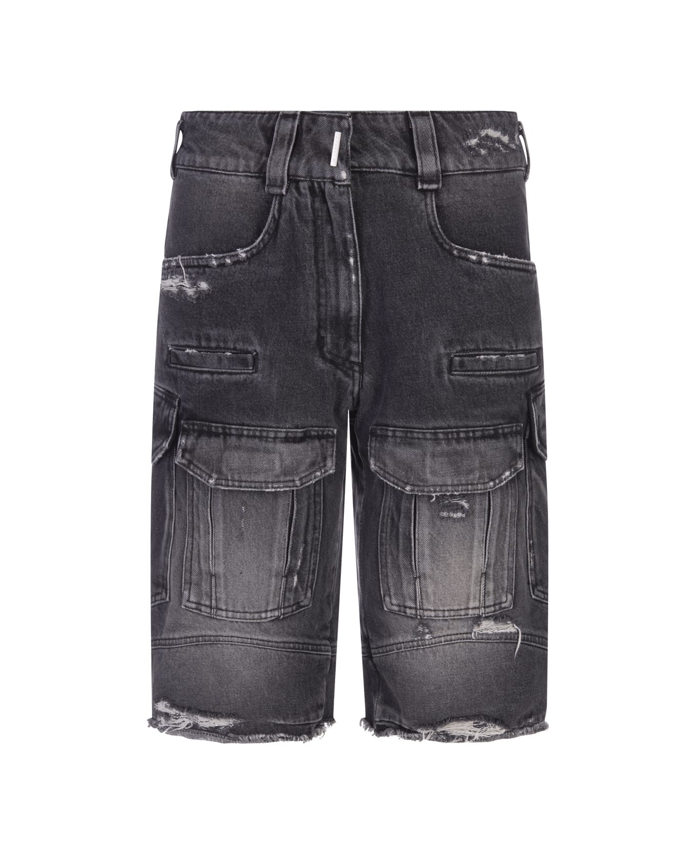 Black Fibres Cargo Shorts