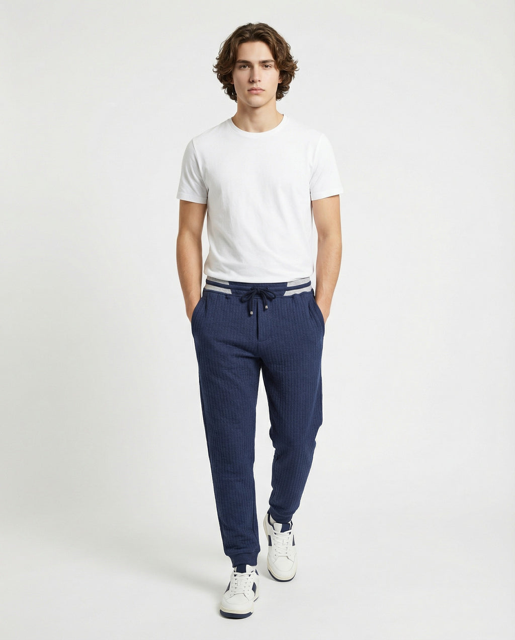 Blue Cotton Joggers (Workout Pants)