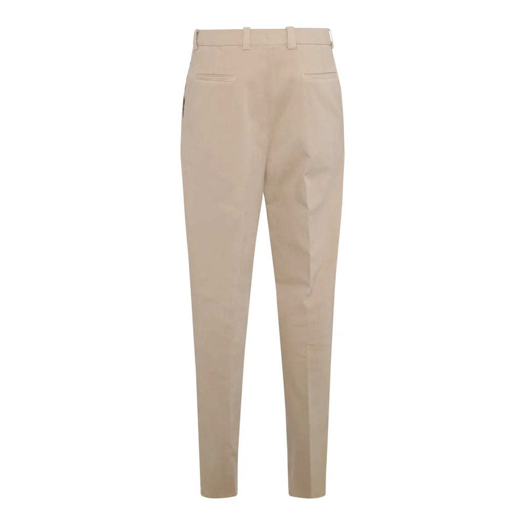 Brown Cotton Casual Pants