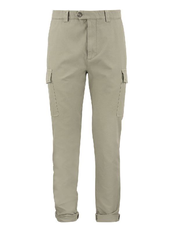 Bicolor Cotton Cargo Pants