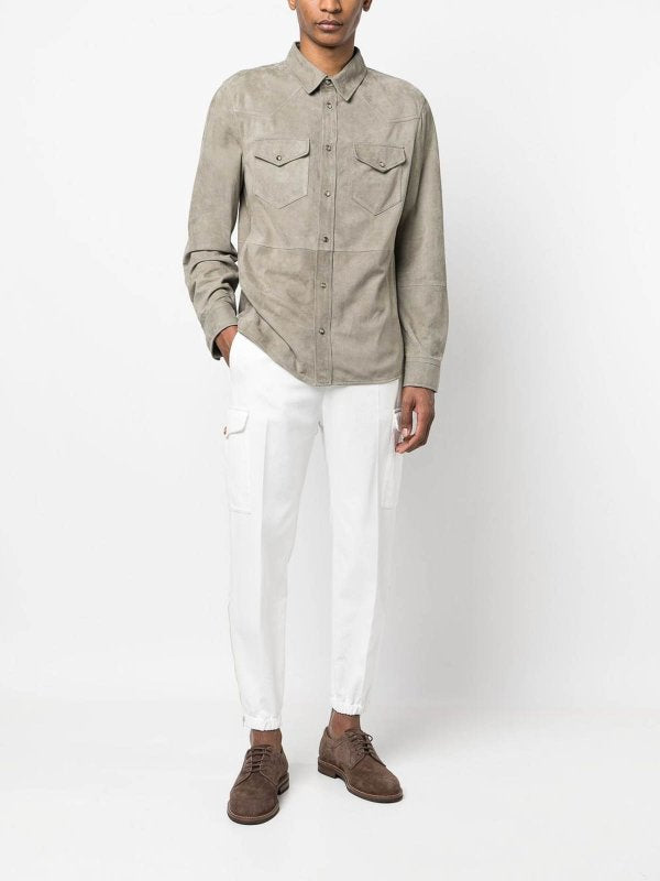 White Cotton Casual Pants