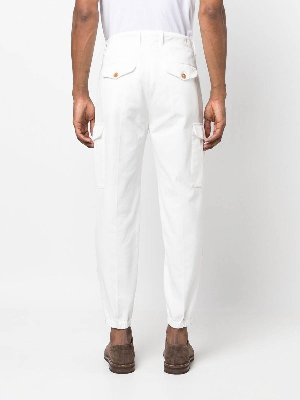 White Cotton Casual Pants