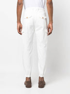 White Cotton Casual Pants