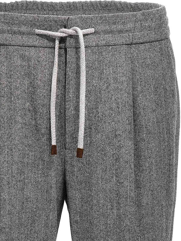 Gray Wool Casual Pants