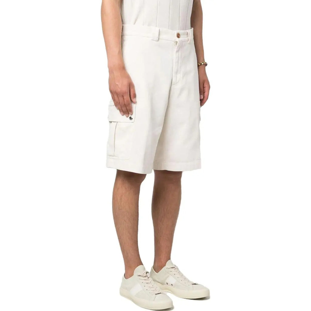 White Cotton Bermuda Shorts