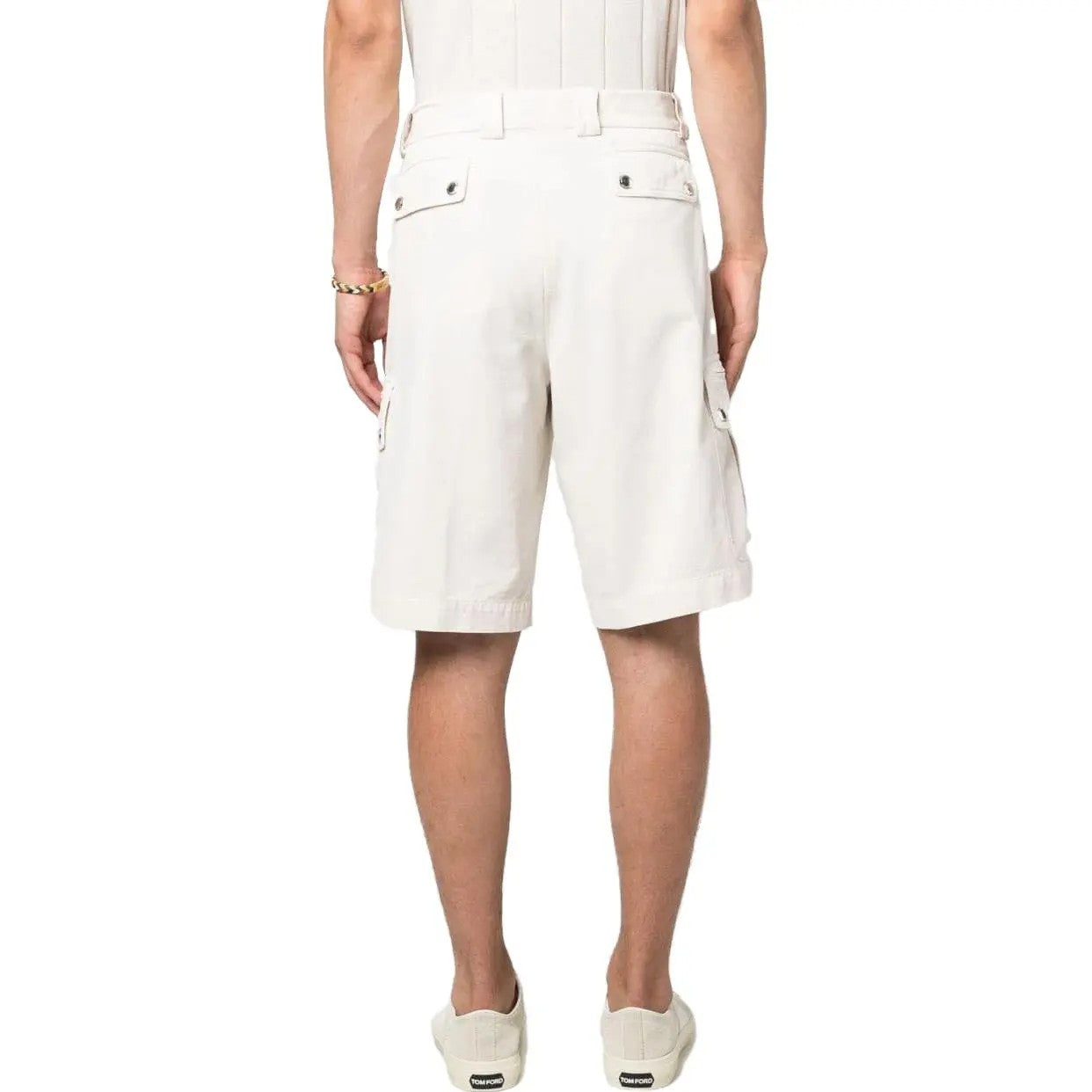 White Cotton Bermuda Shorts