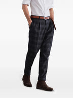 Gray Silk Casual Pants