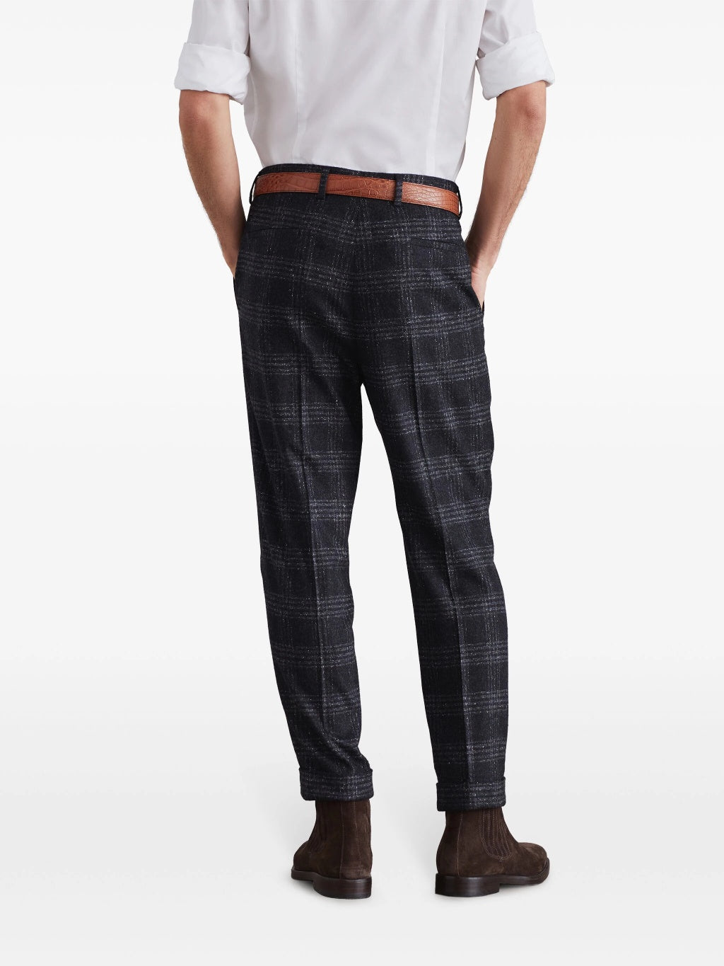 Gray Silk Casual Pants