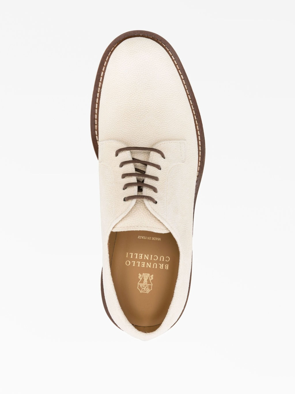 Beige Leather Oxfords And Derbies