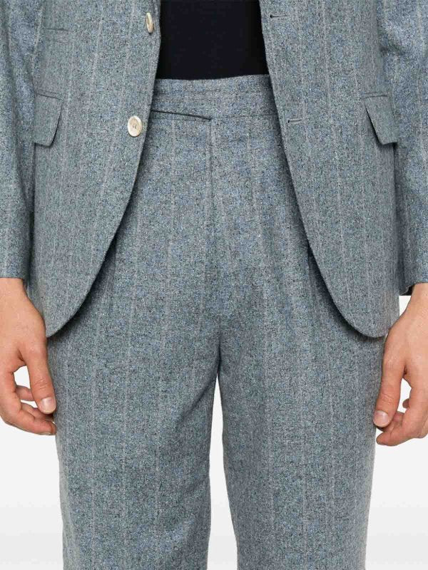 Blue Silk Two-Piece Suit