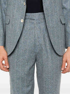 Blue Silk Two-Piece Suit
