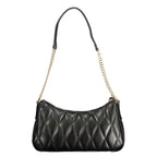 Black Polyurethane Women Shoulder Bag