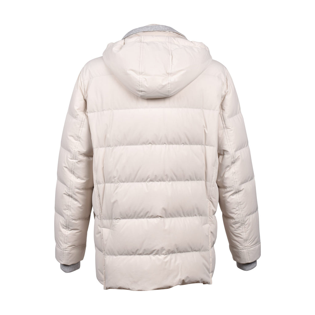 White Polyamide Full-Length Jacket
