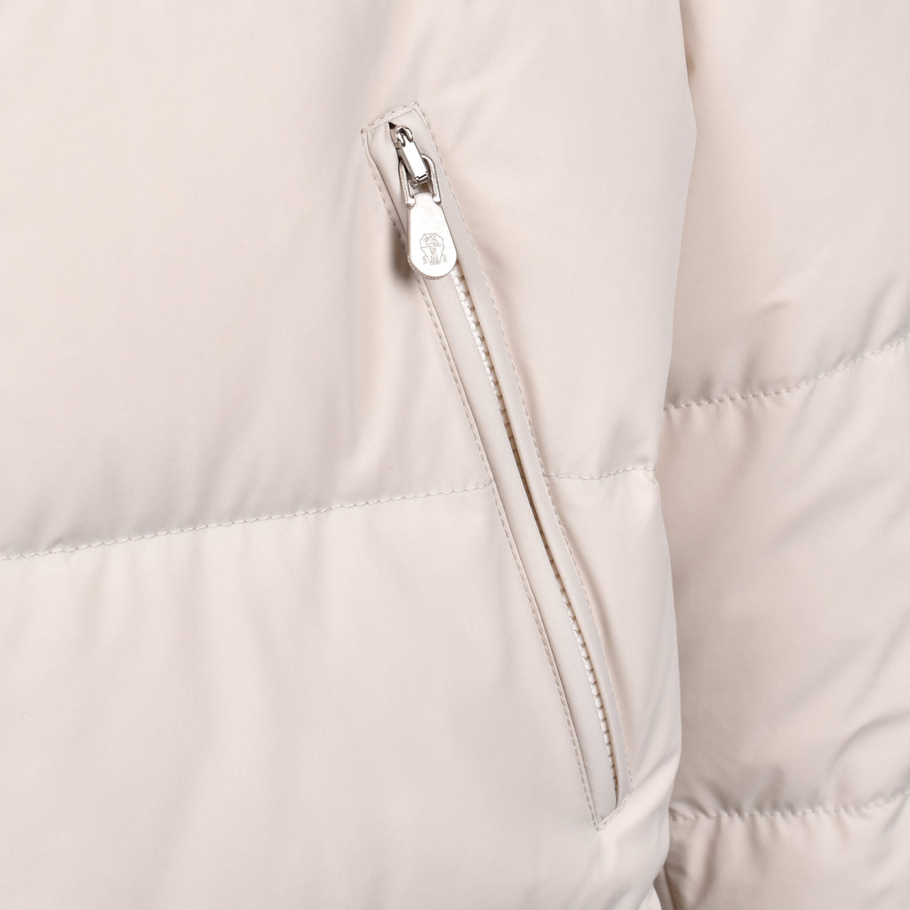 White Polyamide Full-Length Jacket