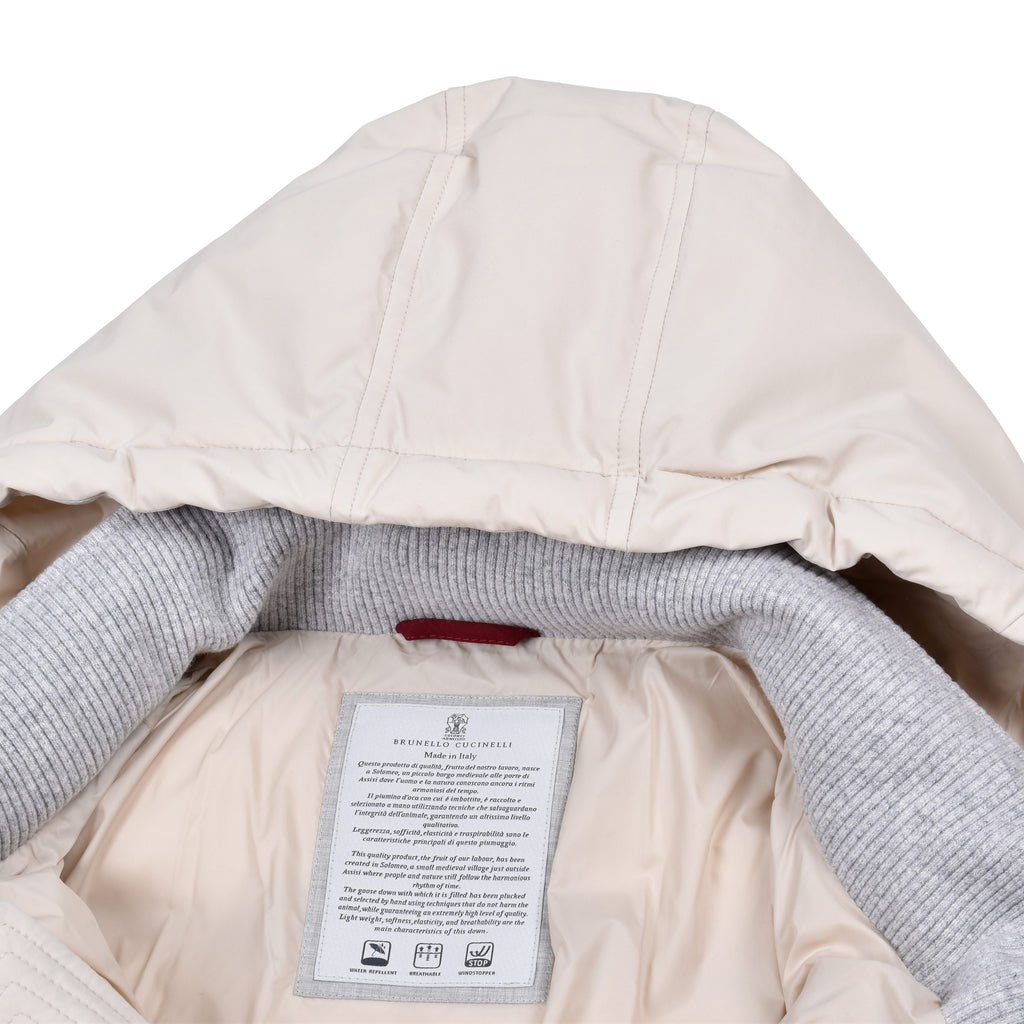 White Polyamide Full-Length Jacket