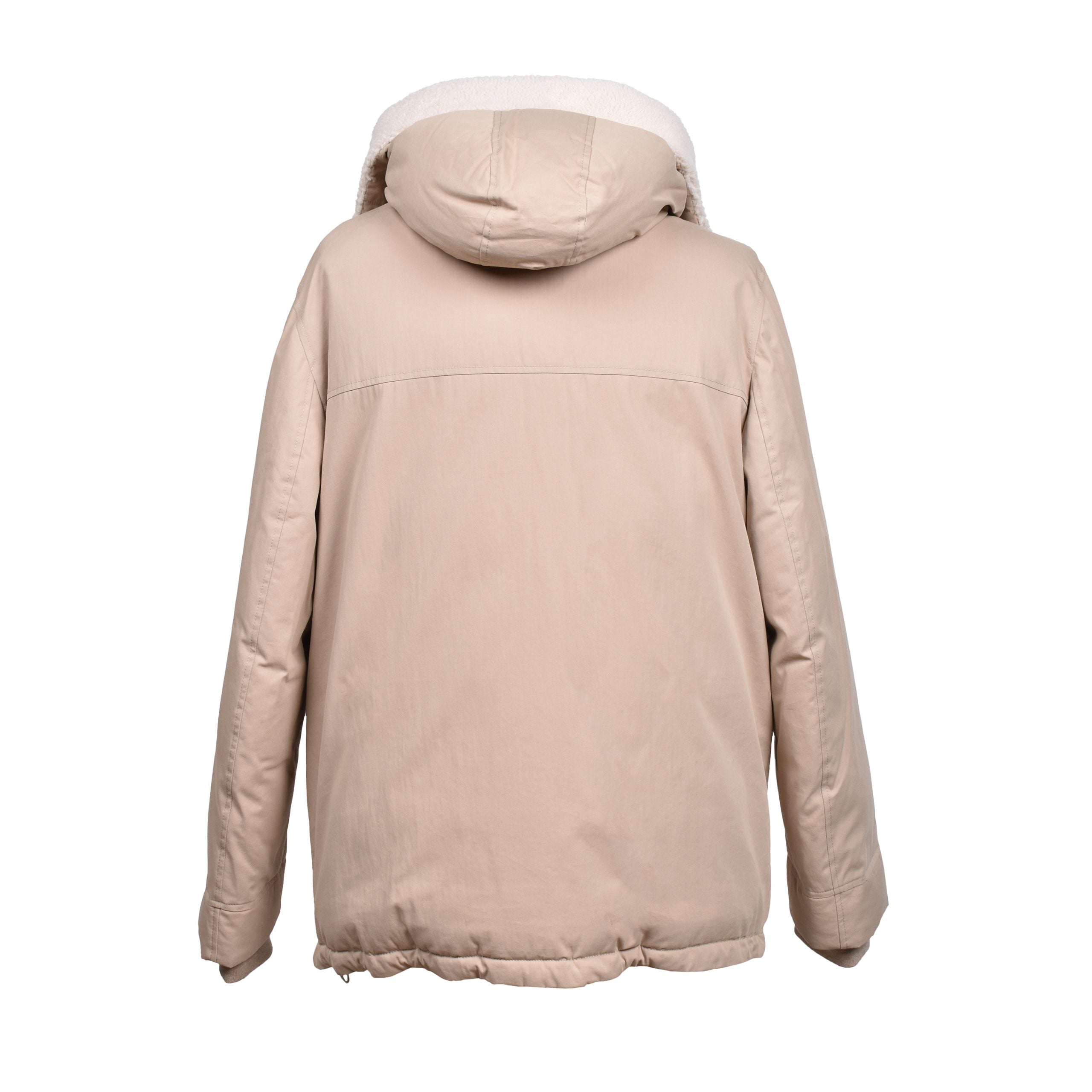 Beige Cotton Full-Length Jacket