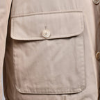 Beige Cotton Full-Length Jacket