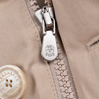 Beige Cotton Full-Length Jacket