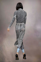 Black And White Fibres Midi Skirt