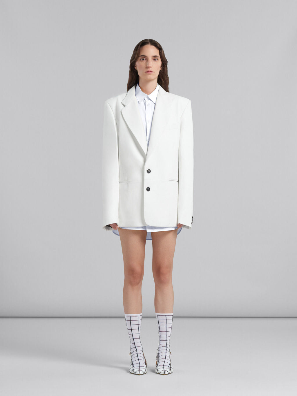 White Fibres Jackets And Coat