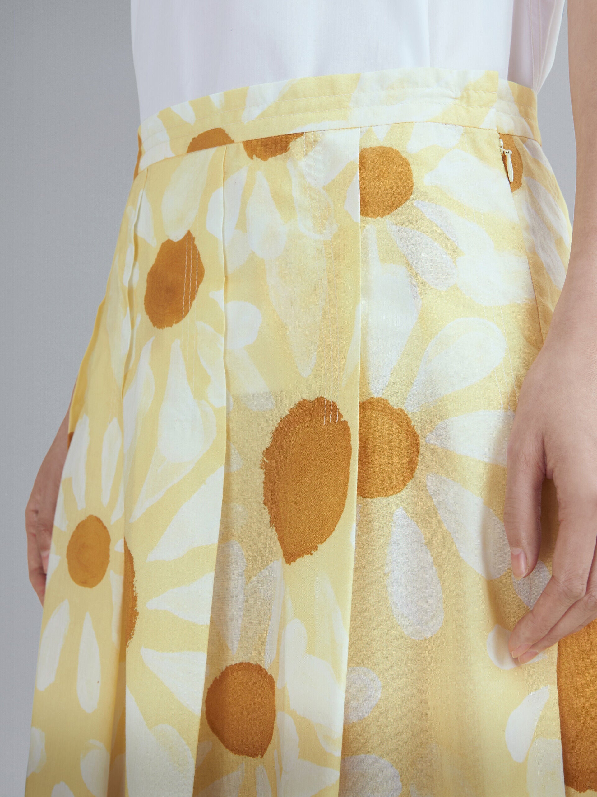 Yellow Fibres Midi Skirt
