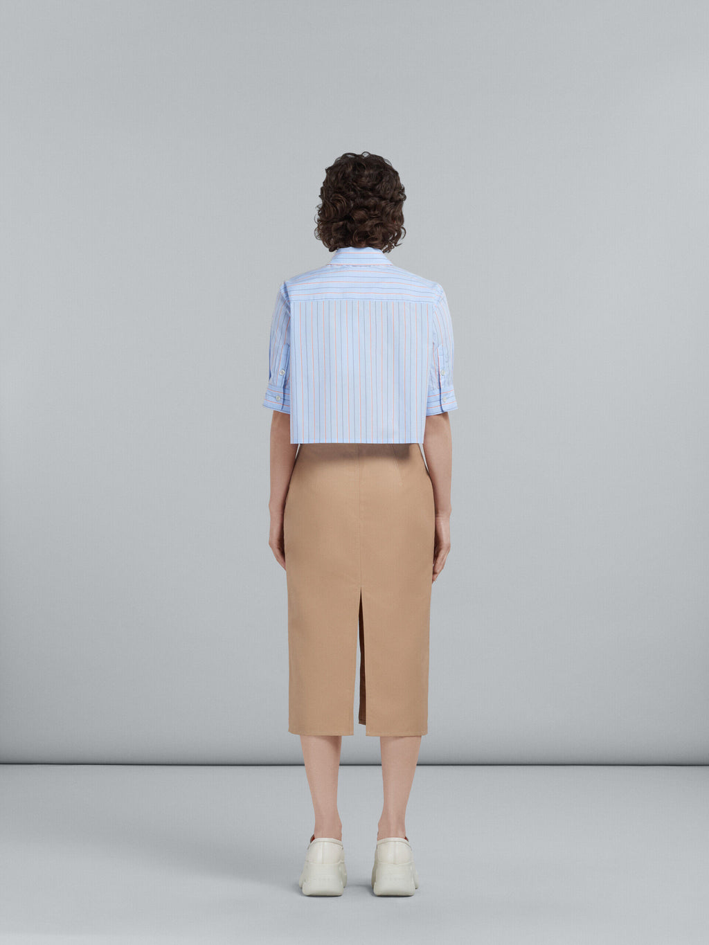 Brown Fibres Midi Skirt