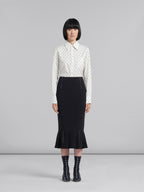 Black Fibres Long Skirt