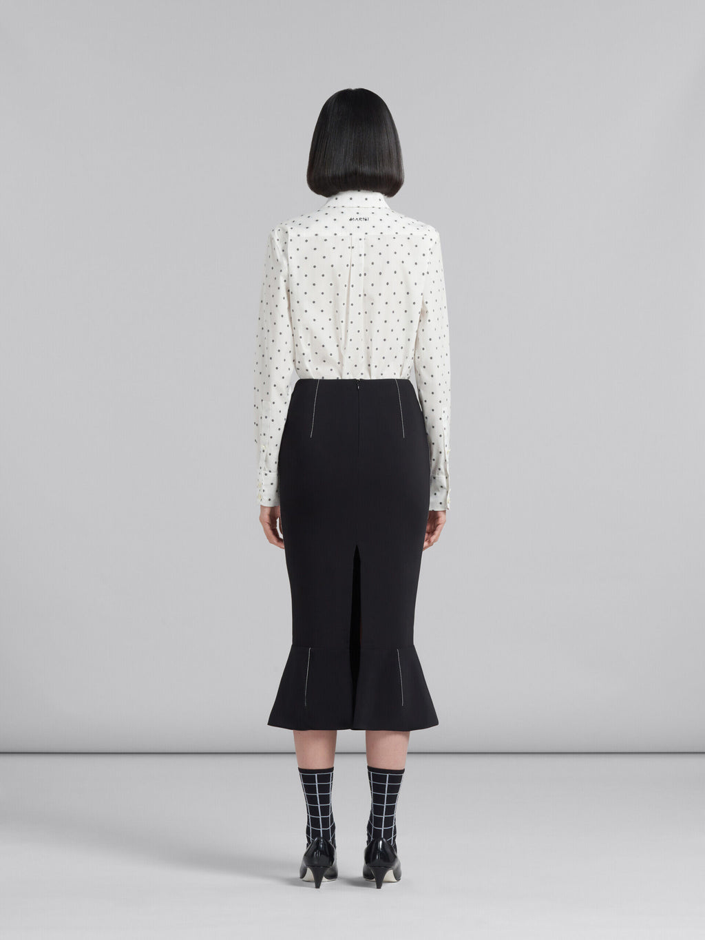 Black Fibres Long Skirt