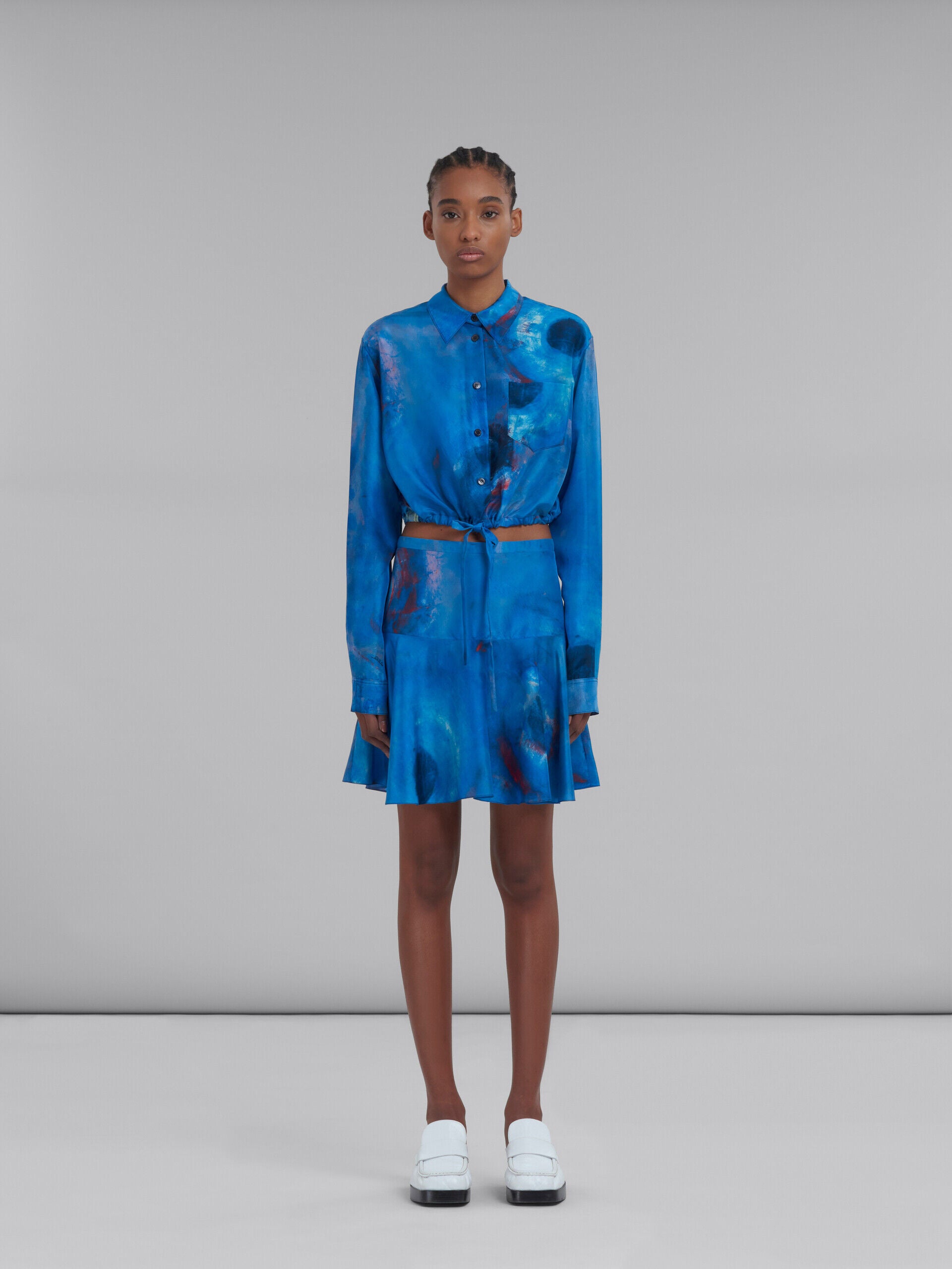 Blue Fibres Mini Skirt