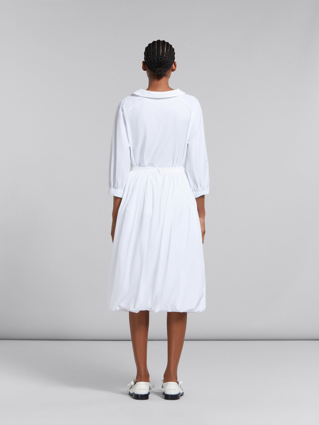 White Fibres Midi Skirt