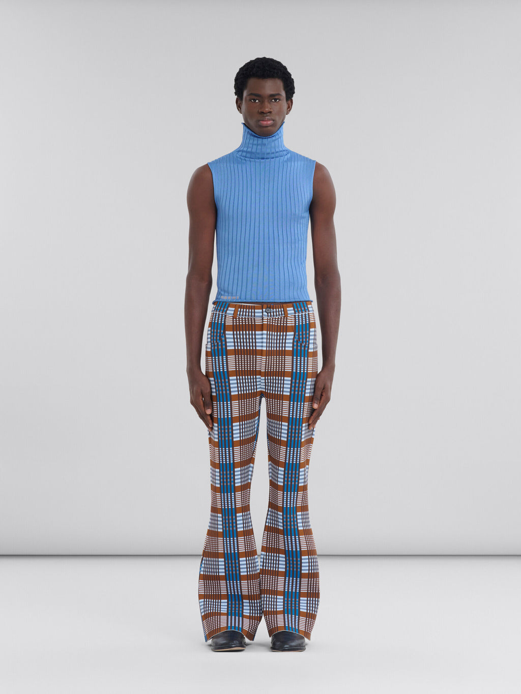 Brown Fibres Flared Pants