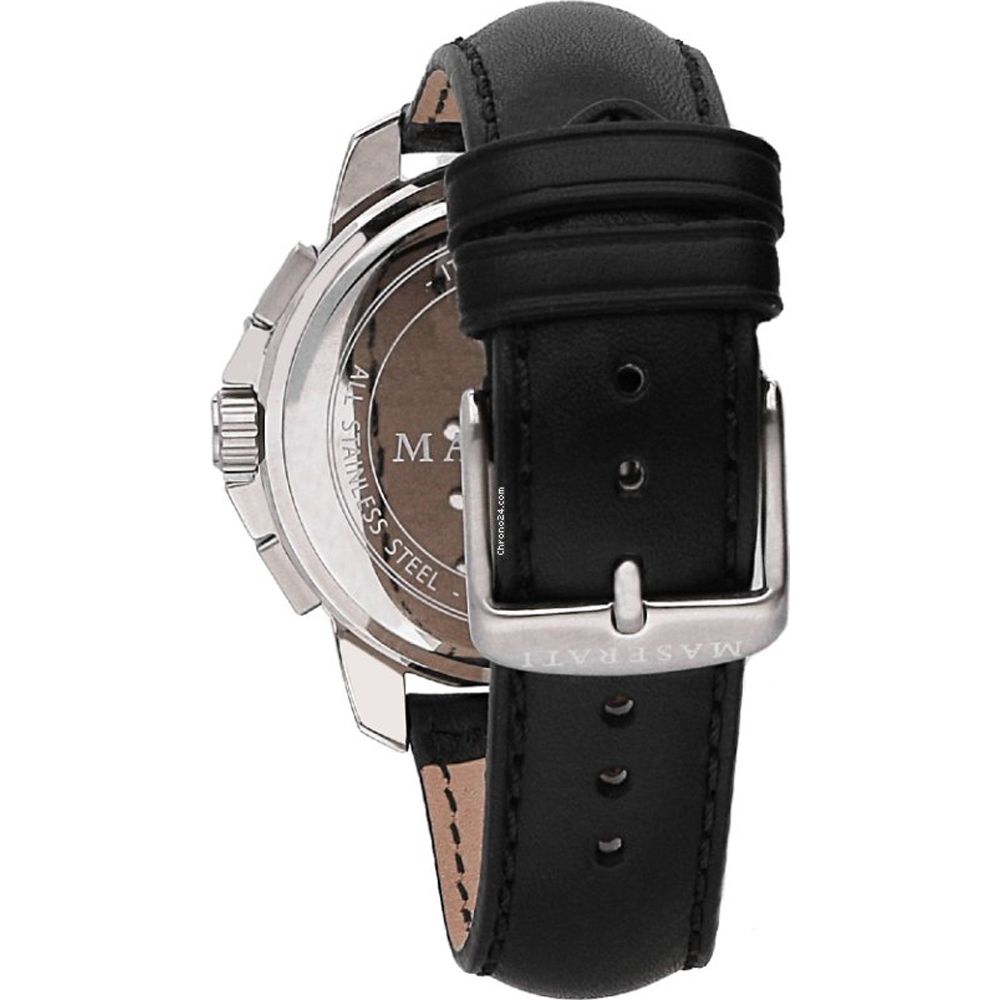 Black Leather Dress Watch
