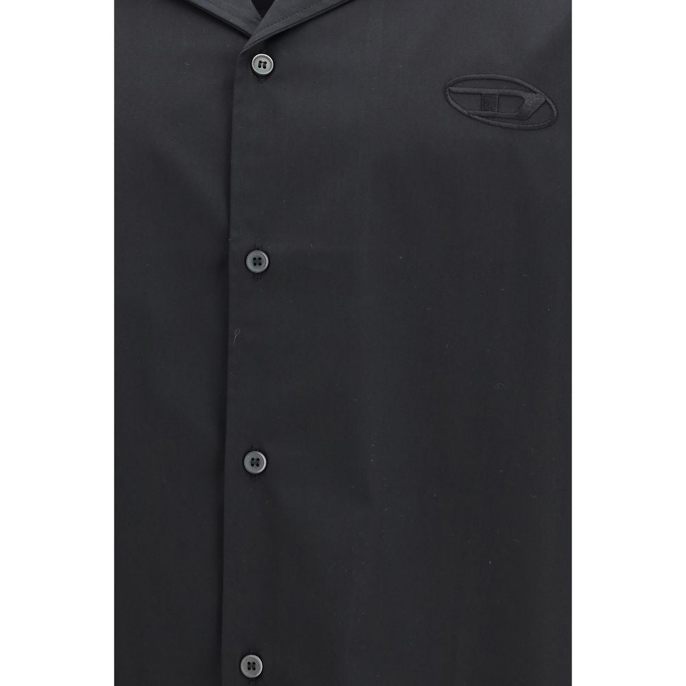 Black Cotton Shortsleeve Shirt