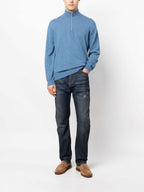 Black Cotton Straight-Leg Jeans