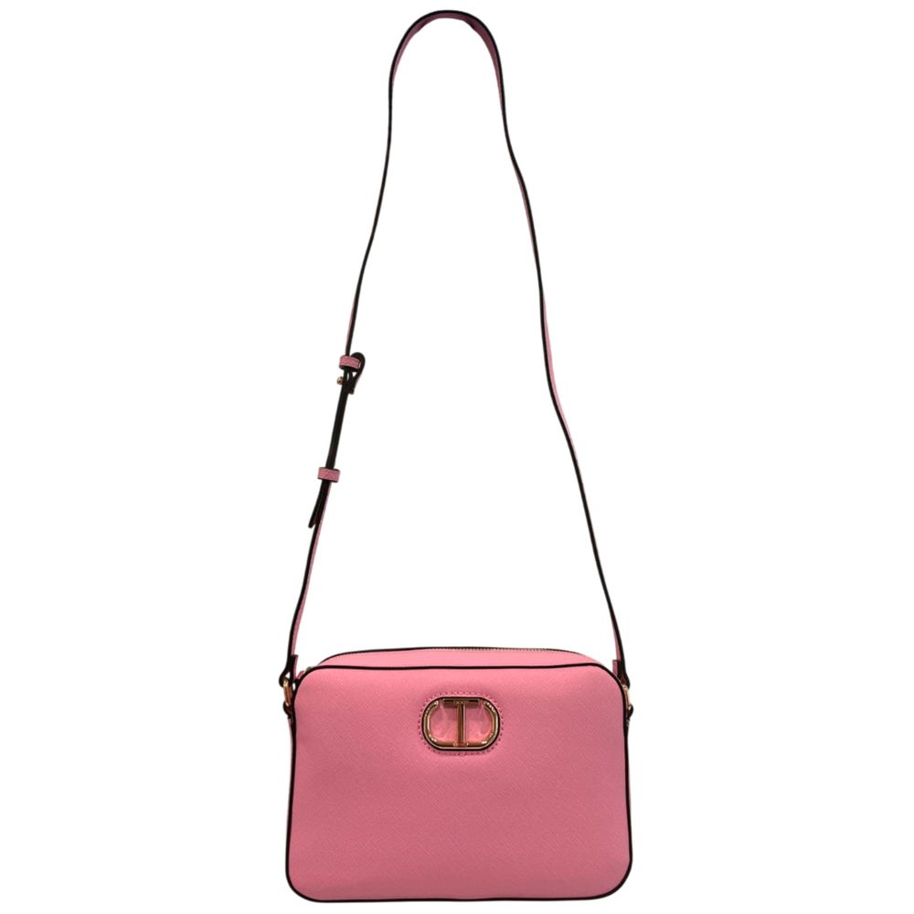 Pink PU Women Crossbody Bag