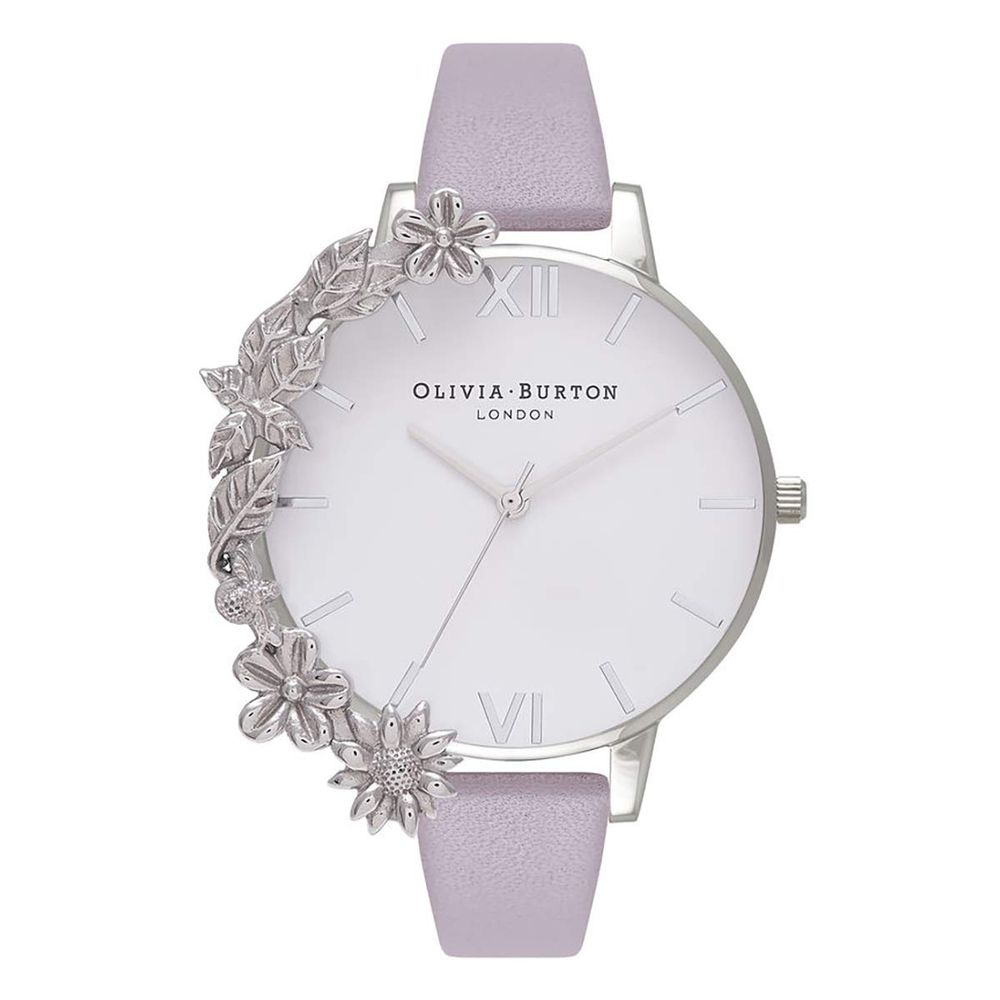 Purple Artificial Leather Dress Watch