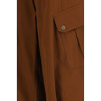 Brown Cotton Casual Pants