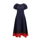 Blue Viscose Casual Dress