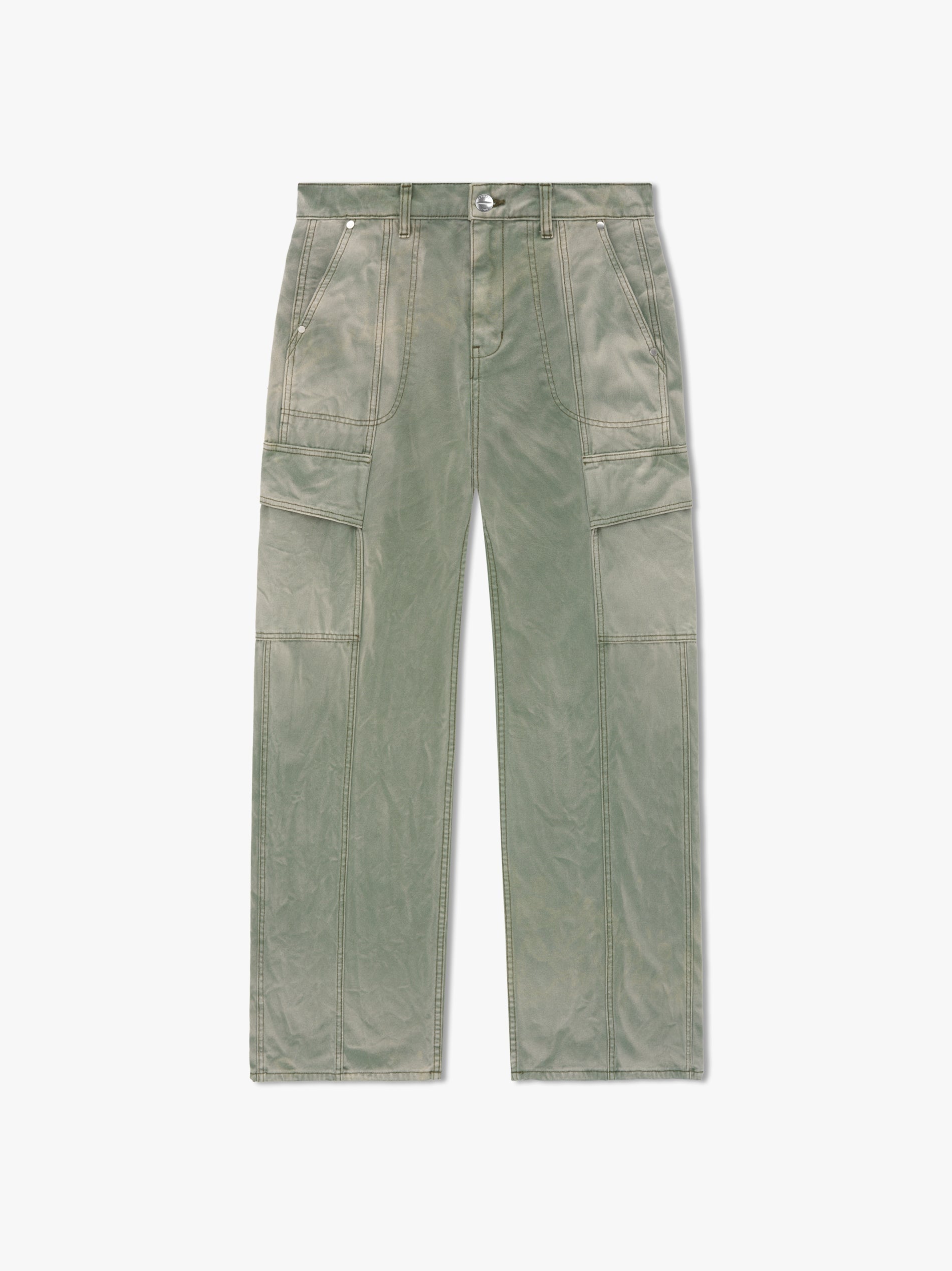Green Rayon Cargo Pants