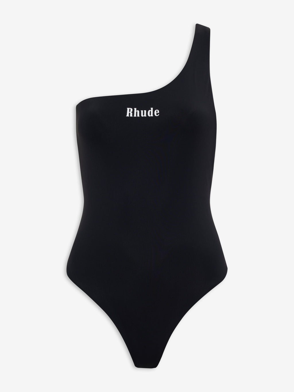 Black Polyester One-Piece Swimsuit