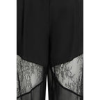 Black Polyester Casual Pants