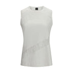 White Cotton Sleeveles T-Shirt