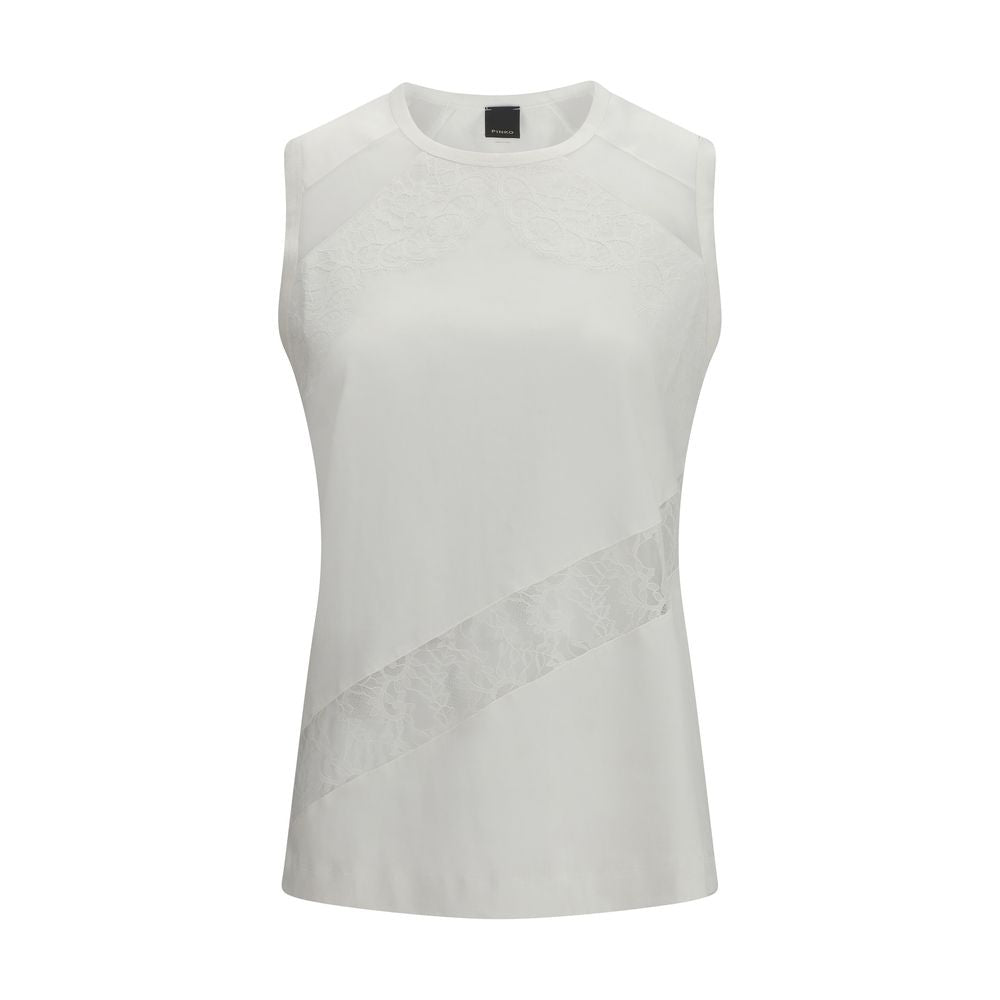 White Cotton Sleeveles T-Shirt