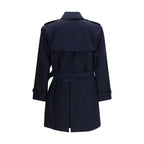 Blue Cotton Trench Coat