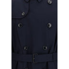 Blue Cotton Trench Coat