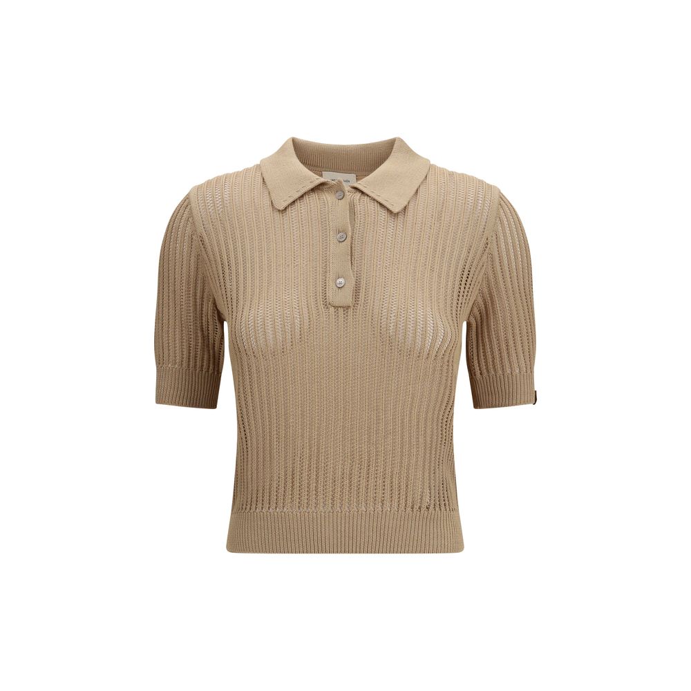 Beige Cotton Polo Shirt
