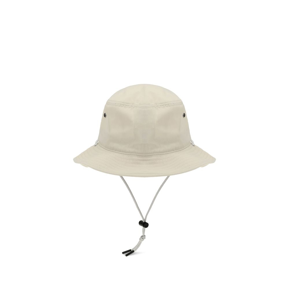 Beige Cotton Bucket Hat